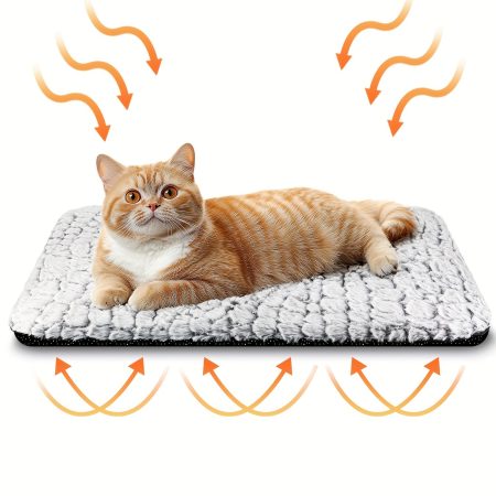 [Ultra Soft Thermal Bed] Ultra Soft Thermal Cat Dog Bed Mat, Extra Warm Cat Pet Mat Pad - Non-Slip Bottom, Removable Cover, Washable - for Indoor Outdoor